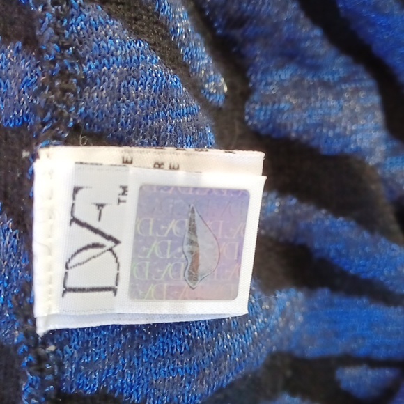 Diane von Furstenberg "Estelle" Zebra Stripe Relaxed Fit Sweater- Sz. Sm - Picture 6 of 9